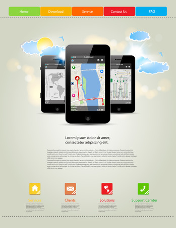 Universal design mobile phones templateのイラスト素材