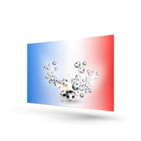 Soccer ball france flag background easy all editableのイラスト素材