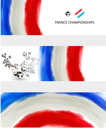 Flag of France soccer with ball easy all editableのイラスト素材