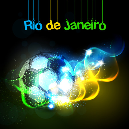 Soccer Football Brazil light background of Brazilian flag easy all editableのイラスト素材