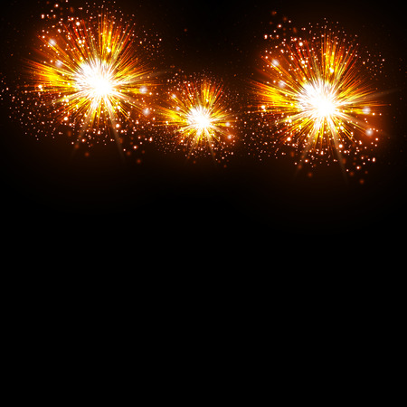 Happy New Year fireworks brochureのイラスト素材