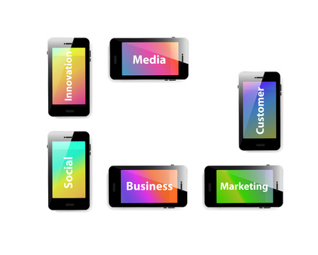 Smart phone business information media cover  easy editableのイラスト素材