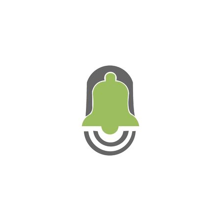 Message notification bell outline flat logo for appsのイラスト素材
