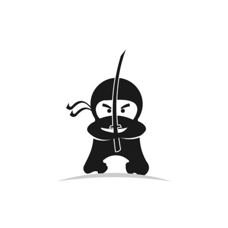 Ninja Samurai Warrior Fighter Character Cartoon Martial Art Weapon Shurikenのイラスト素材