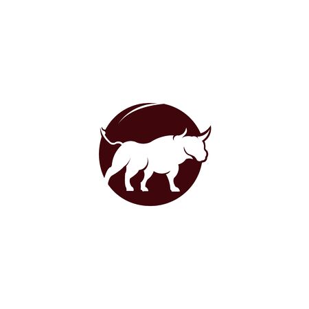 Bull logo, silhouette of a bull, bull vector, buffalo  logo inspirationのイラスト素材