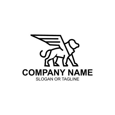 Lion with wings icon, Winged leo, logo template,inspiration  Vector illustration.のイラスト素材