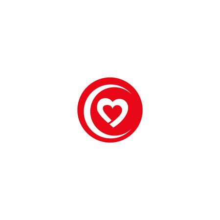 health care logo with heart shapeのイラスト素材