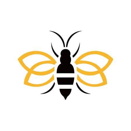 Bee animal icon. Honey flying bee. Insect.bugs, insects and arachnids Flat style vector illustration.のイラスト素材