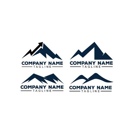 Mountains, rocks and peaks. Vector illustration and inspiration logo designのイラスト素材