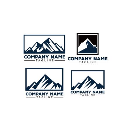 Mountains, rocks and peaks. Vector illustration and inspiration logo designのイラスト素材