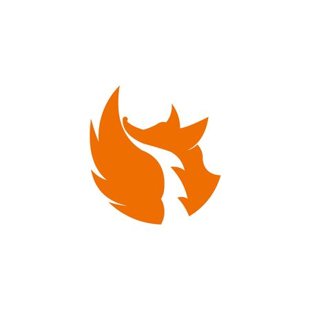 Vector Illustration of Abstract Fox Icon isolated on a white backgroundのイラスト素材
