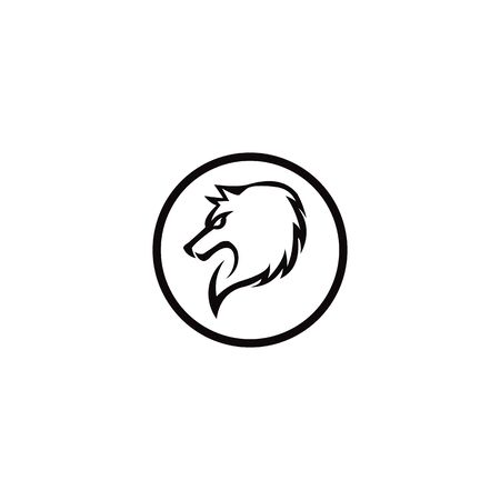 Silhouette of the wolf. Vector logo. wildlife. Wild wolf. Vector illustration.のイラスト素材
