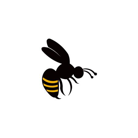 Bee animal icon. Honey flying bee. Insect.bugs, insects and arachnids Flat style vector illustration.のイラスト素材