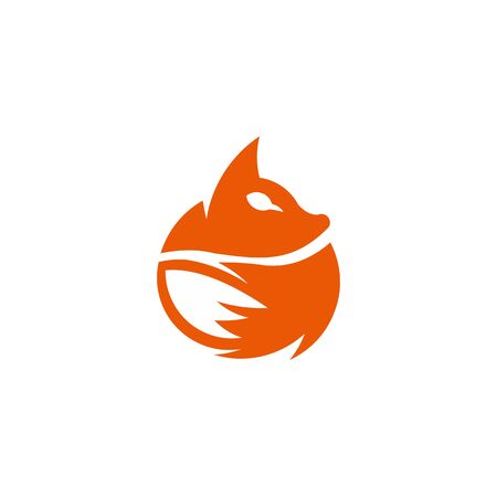 Vector Illustration of Abstract Fox Icon isolated on a white backgroundのイラスト素材
