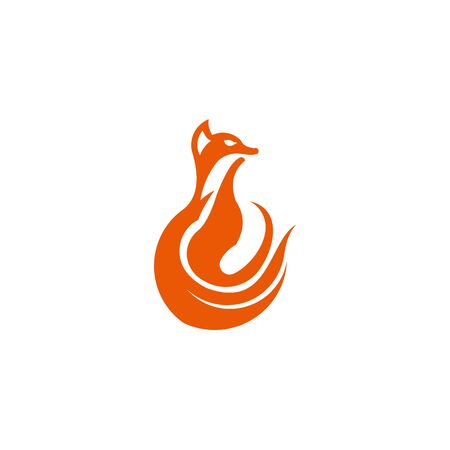 Vector Illustration of Abstract Fox Icon isolated on a white backgroundのイラスト素材