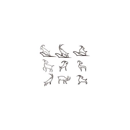 goat animal farm icon vector illustration design silhouetteのイラスト素材