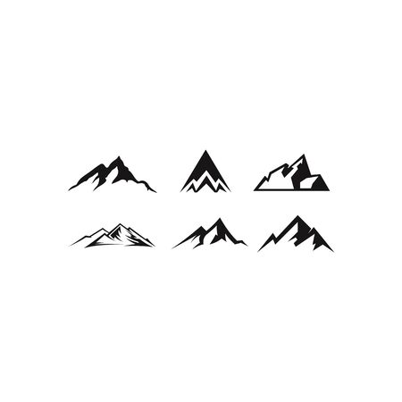 Mountains, rocks and peaks. Vector illustration and inspiration logo designのイラスト素材