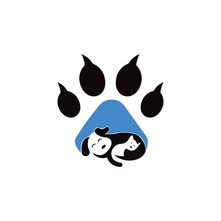 Pets Vector Logo Template this cat and dog logo could be use as logo of pet shop, pet clinic, or othersのイラスト素材