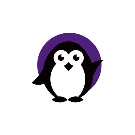 penguin bird animal silhouette cartoon vector iconのイラスト素材
