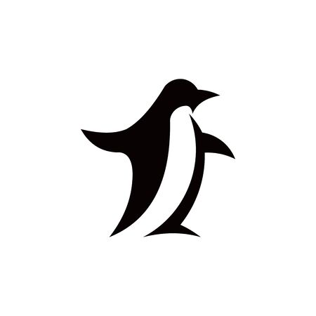 penguin bird animal silhouette cartoon vector iconのイラスト素材