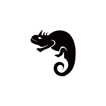 Chameleon vector icon. filled flat sign for mobile concept and web design. Lizard animal simple solid icon. Symbol, logo illustration. Pixel perfect vector graphicsのイラスト素材