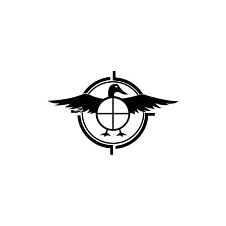 inspiration Hunting club logo with duck and target. Rifle lens aiming a duckのイラスト素材