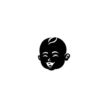 Baby first teeth vector icon,  Laughing baby boy toddler vectorのイラスト素材