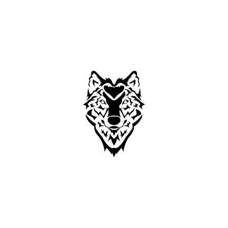 wolf head logo template vector designs, Wolf howling on the top mountain for logo designのイラスト素材