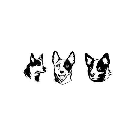 Vector of a dog's logo in a flat style,Year of the dog,head Dog's logoのイラスト素材