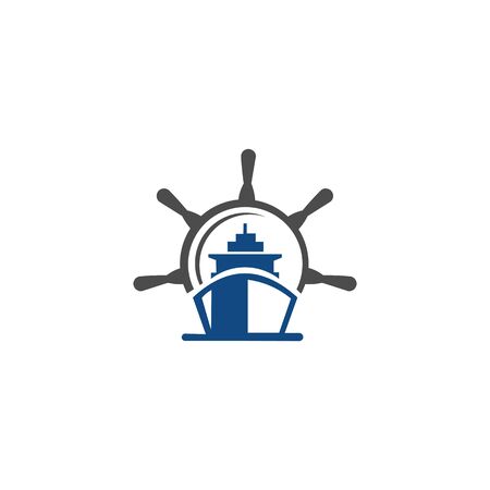 Sailing, cruise, ship, sailing boat  Logo Template vector icon illustration designのイラスト素材