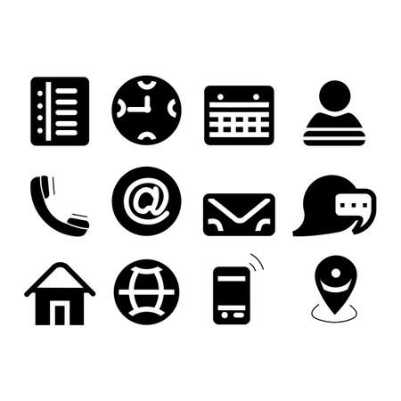 Contact us icon set,Website set icon vector,Set of Web icon set,Business card contact information icon.のイラスト素材
