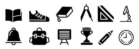 School Icons Pack,Education in  school - thin line icons set.のイラスト素材