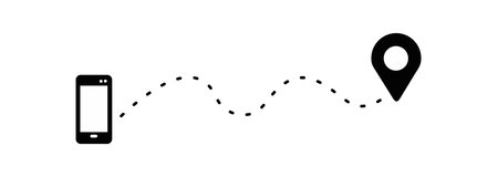 Location vector icon Destination delivery road home, GPS cartography travel position.のイラスト素材