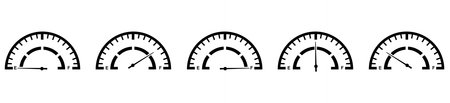 full fuel gauge icon set vector illustration,Different dashboard auto panel equipment with arrow ...