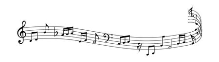 Music notes icon set, Music notes symbol ,Music notes wave, musical notes on vector illustrationのイラスト素材