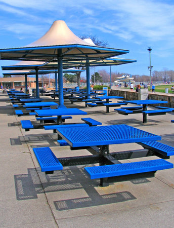 picnic tablesの写真素材