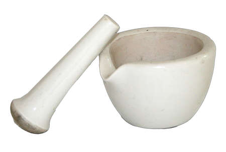 white ceramic mortar and pestleの写真素材