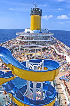 A water slide on a cruise shipの写真素材