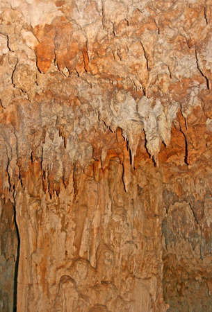 Stalactites and Stalagmites and a Cenote in Aktun Chen, Mexicoの写真素材