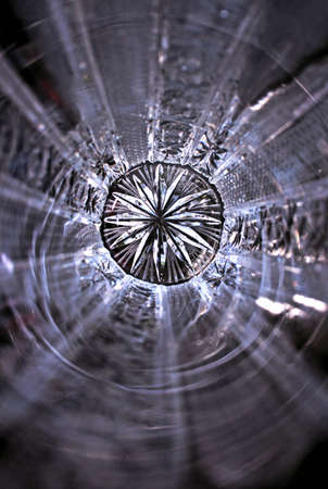 the bottom of a clear glassの写真素材