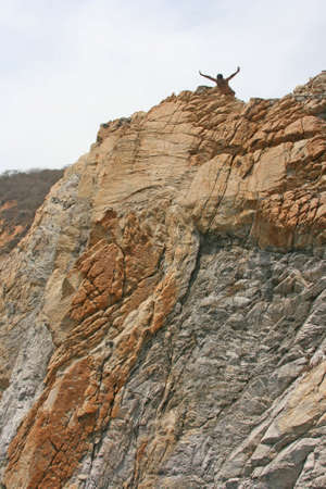 cliff diver's cliff in Alcapulco, Mexicoの写真素材