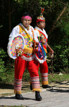 a voladoro playing flute and drumの写真素材