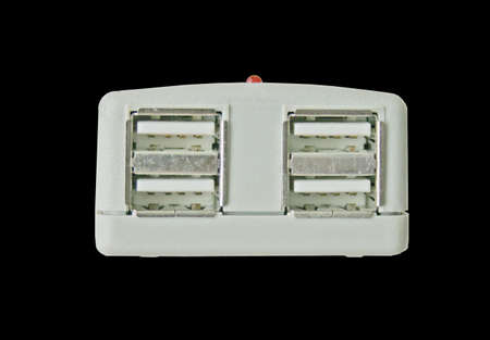 a 4 port USB hub on isolated basckgroundの写真素材