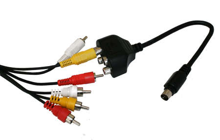 RCA Connectors for audio/video on isolated backgroundの写真素材