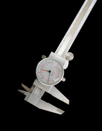 close-up of a micrometer on isolated backgroundの写真素材