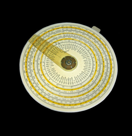 an old circular slide rule circa 1931