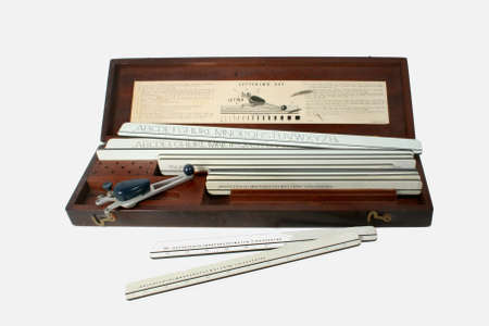 an old pantographic or mechanical lettering setの写真素材