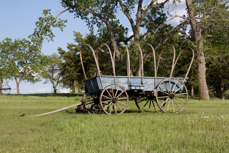 Oregon trail covered wagon used by the pioneers