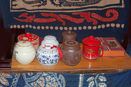 various style teapots, Guilin, Chinaのeditorial素材