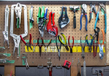 Assorted pliers and other gripping toolsの写真素材